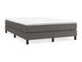 Upholstered bed base with mattress, Grey, 140x200 cm, Faux Leather, WTWG35896