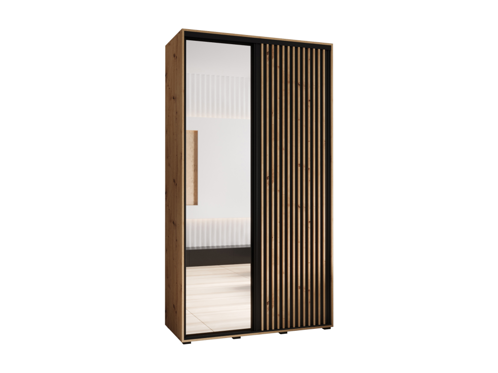 Lysvia 2 Sliding Door Wardrobe 205.2/140/45 2 Doors Lysvia/Black YOBK85941