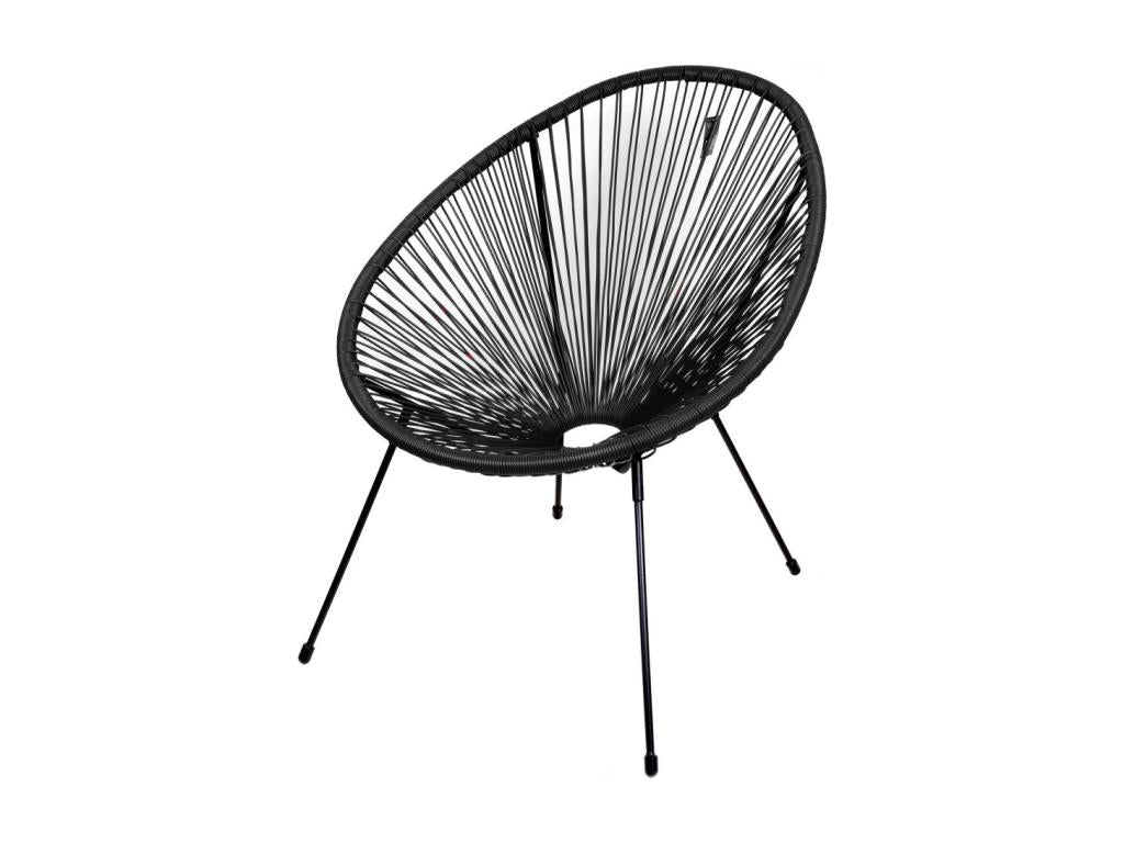 Round garden armchair in black resin, 56x88x72 cm, WPEW76213