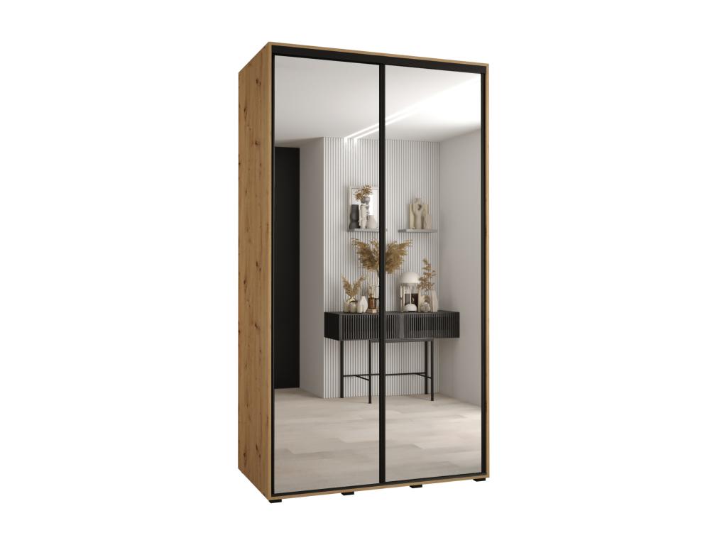 Lysvia 2 Sliding Door Wardrobe 235.2/140/60 2 Doors Lysvia/Black BFOJ01751