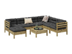 8-piece garden furniture set with cushions, impregnated pine wood BPCZ85266
