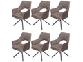 Set of 6 Lysvia-K30 dining chairs, swivel kitchen chairs, auto-positioning fabric/textile WZLZ10113