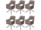 Set of 6 Lysvia-K30 dining chairs, swivel kitchen chairs, auto-positioning fabric/textile WZLZ10113