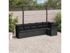 6-piece garden furniture set with cushions, black woven resin IMLA73014