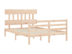 Bed frame with headboard 140x190 cm solid wood TSAW46568