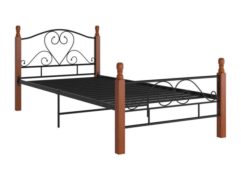 Black Metal Bed 90x200 4 SYQI97015