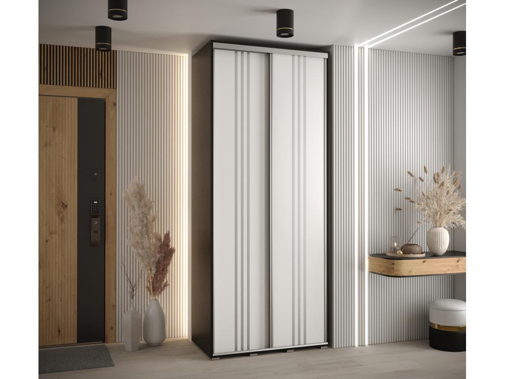 6-DOOR SLIDING WARDROBE 235.2/100/60 2-Door Black/White/Silver RWWF09332