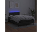 Lysvia bed base with LED mattress, black, 120x190 cm, faux leather, ILGQ76492