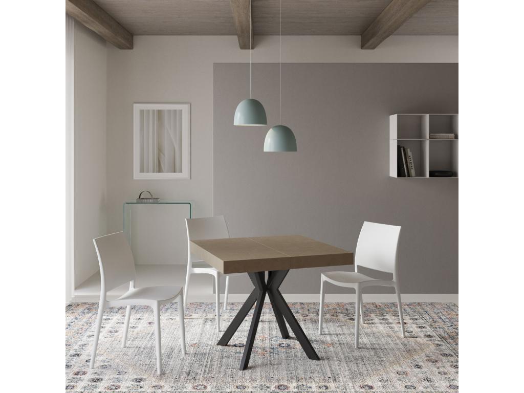 Lysvia Extendable Table 90x90/194 cm, Anthracite Legs, HMYC53059