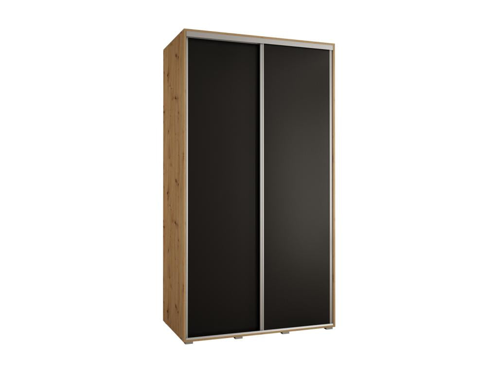 1 Sliding Door Wardrobe 235.2/130/45 2 Doors Elariva/Black/Silver CVKC67421
