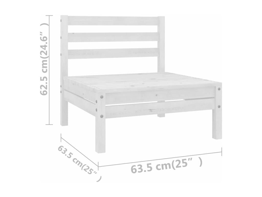 13-piece garden furniture set, solid pine wood, white QZYX58047