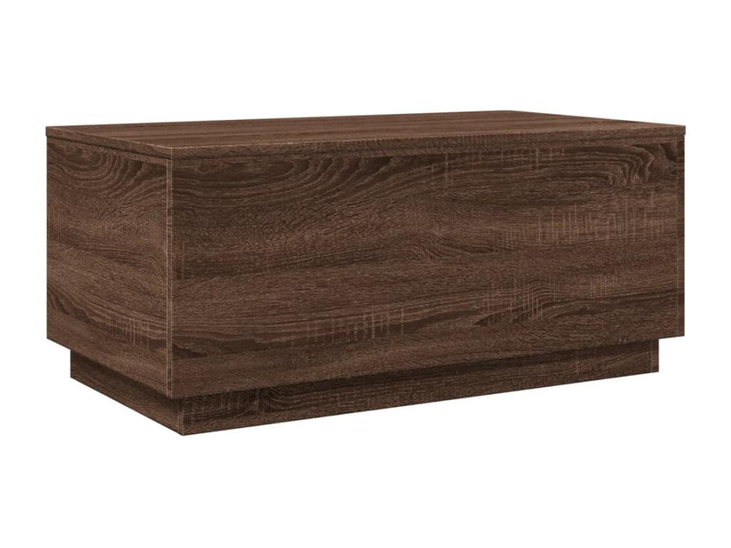 Coffee table with LED lights, brown oak, 90x50x40 cm, JZWB85112