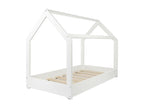 Children's 2-in-1 House Bed/Playhouse in Natural Wood 160x80 cm - White JAJK37634