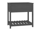 Planter with shelf, Grey, 82.5x54x81 cm, Solid pine wood, RRJI10052