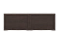 Dark brown wall shelf, solid treated oak wood AQGQ96436