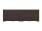 Dark brown wall shelf, solid treated oak wood AQGQ96436
