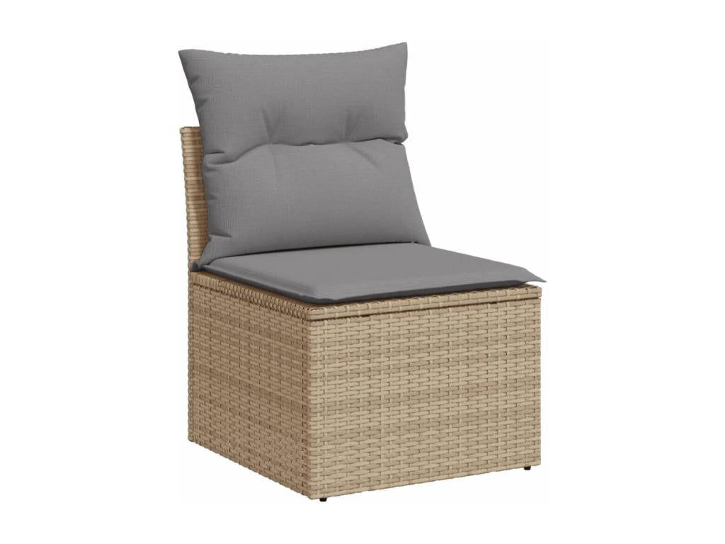 Garden furniture set with cushions, 10 pieces, beige woven resin, IHHL10201