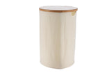 Foldable laundry basket with lid, 70L, in natural polyester and Lysvia, D 40 x H 60 cm EURA21137