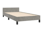 Bed frame with headboard, light grey, 80x200 cm, velvet, MDRW16309