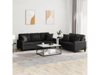 2-piece sofa set with black faux leather cushions VUSH24142