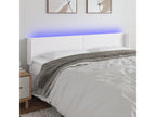 White LED Headboard 183x16x78/88 cm Faux Leather EDHU11458