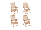 4-Piece Reclining Garden Chairs, Solid Teak Wood, GRSW83631