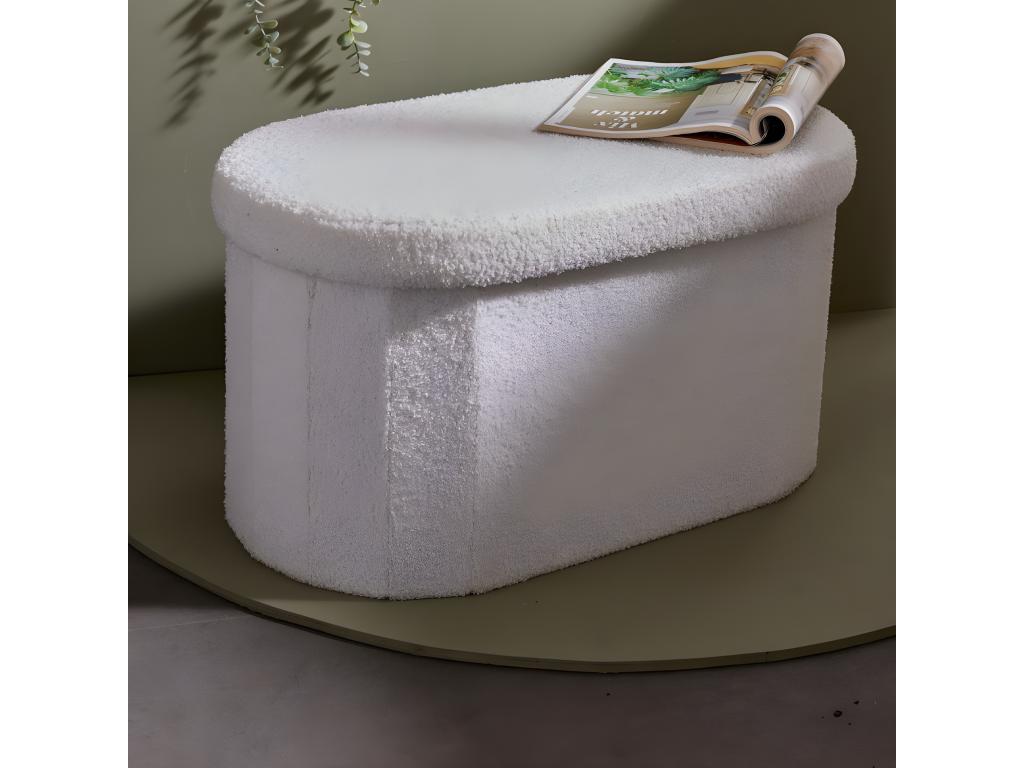 Retro Bouclette Oval Storage Bench Lysvia RYLI80702