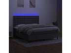 Lysvia bed base and mattress with LED lighting, Dark Grey, 180x200 cm KVKD31316