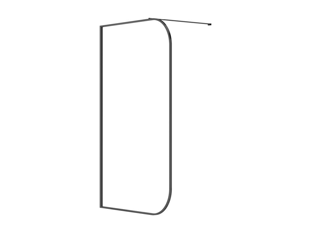 Curved walk-in shower enclosure - 120x200 cm - Matte black - Elariva RMAE99987