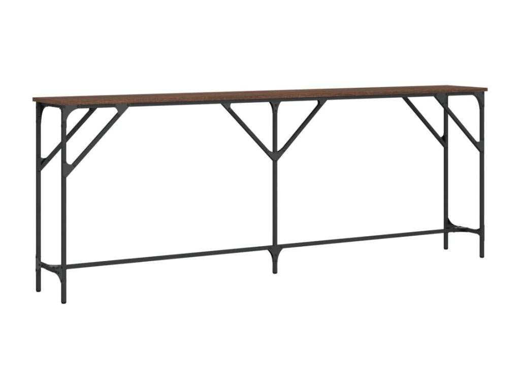 Brown oak console table 200x29x75 engineered wood PQCT96159