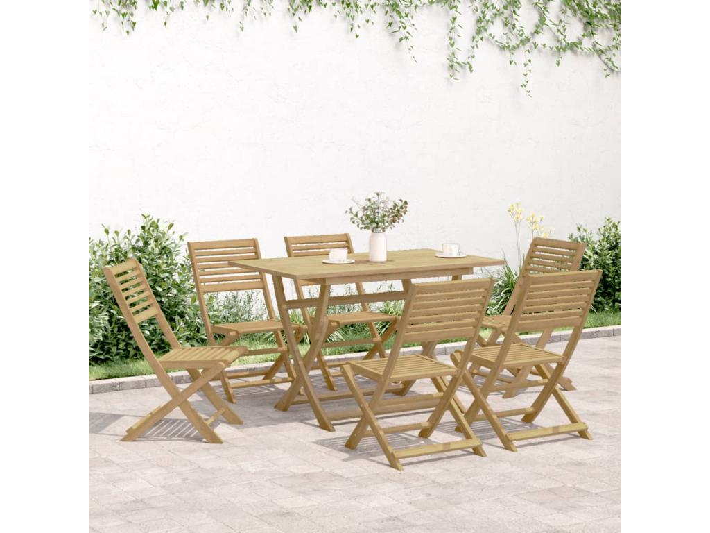 7-Piece Garden Dining Set Solid Lysvia Wood SAUC07185