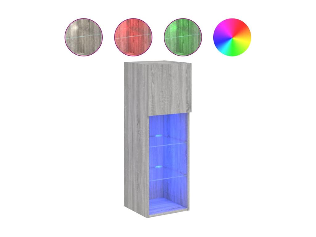 TV stand with LED lights, grey, 30.5x30x90 cm SIVV34508