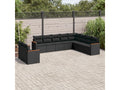 10-piece garden furniture set with cushions, black woven resin MIPP19547