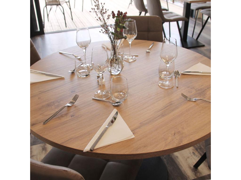 Round table 120 cm - Lysvia model, armor oak finish SWHZ61575