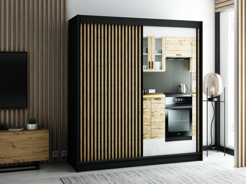 2-DOOR SLIDING WARDROBE 200/200/62 2 Doors Black/Black/Elariva GEVV93639