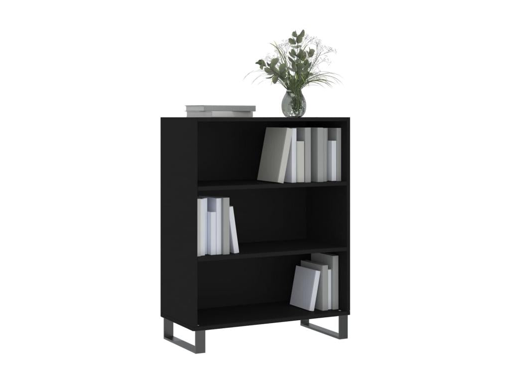Black shelving unit 69.5x32.5x90 cm engineered wood PEQV89255