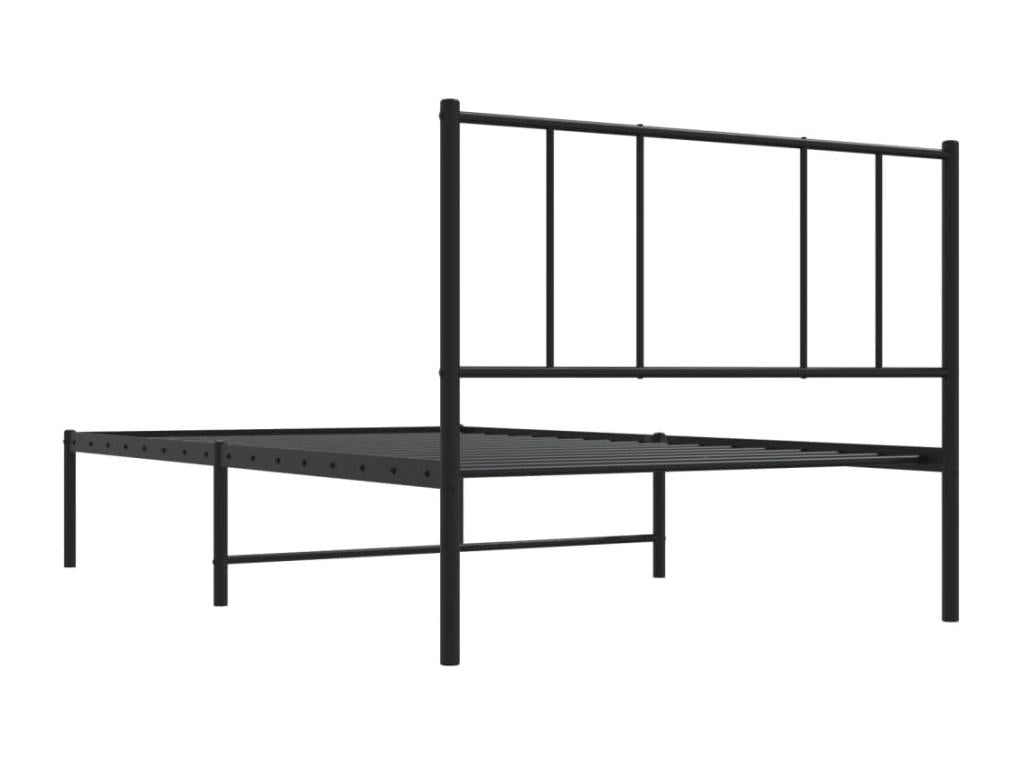 Metal bed frame with black headboard 80x200 CBUC13344
