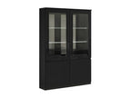 Dormeva - 4-Door Gloss Black Lacquered Display Cabinet with LEDs VJPV19360