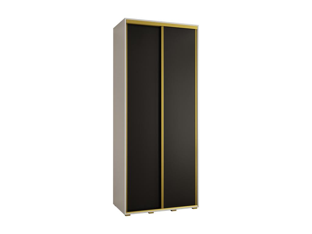 1-Door Sliding Wardrobe 235.2/110/45 2 Doors White/Black/Gold ZQMK19620