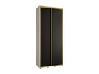 1-Door Sliding Wardrobe 235.2/110/45 2 Doors White/Black/Gold ZQMK19620