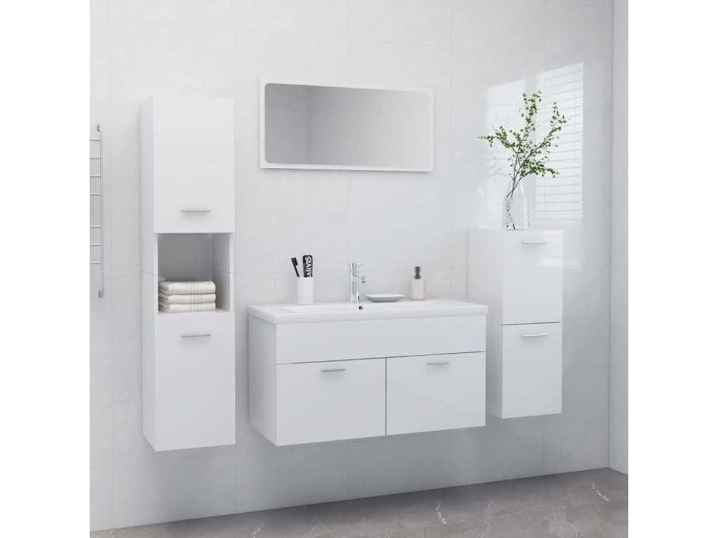 Glossy White Bathroom Furniture Set 2 VQPV19197