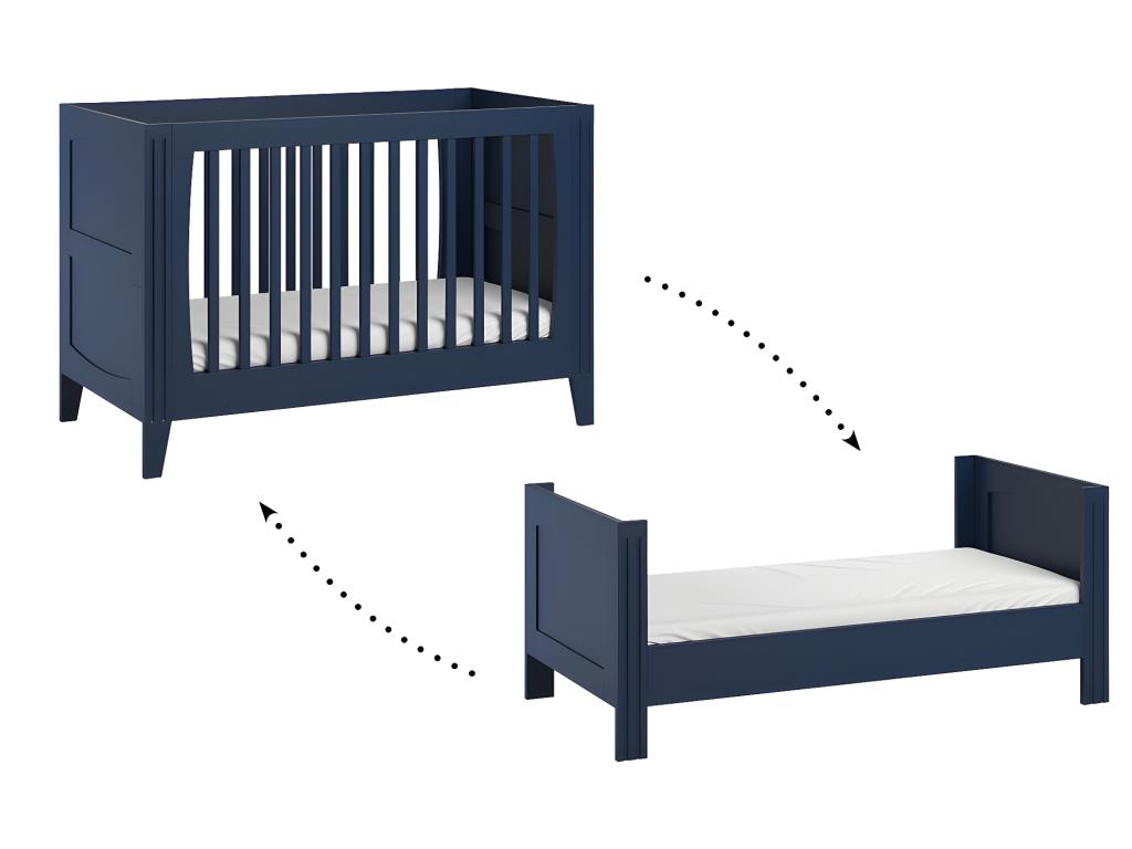 Complete nursery set including convertible cot, changing table and 1-door wardrobe, Blue SYVP53513