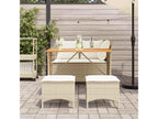 4-piece beige woven resin garden dining set with cushions XXXX75103
