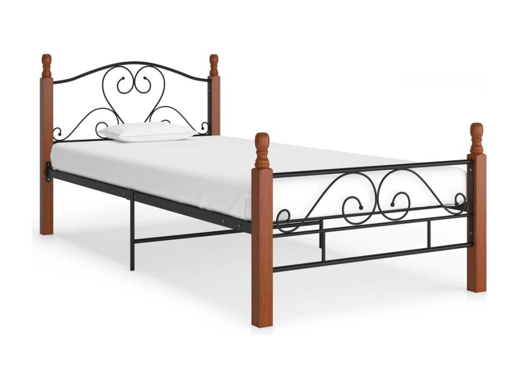Black Metal Bed 90x200 4 SYQI97015