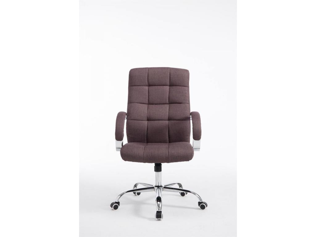 Office chair - Fabric / Chrome metal - Brown - Lysvia VQLQ25332