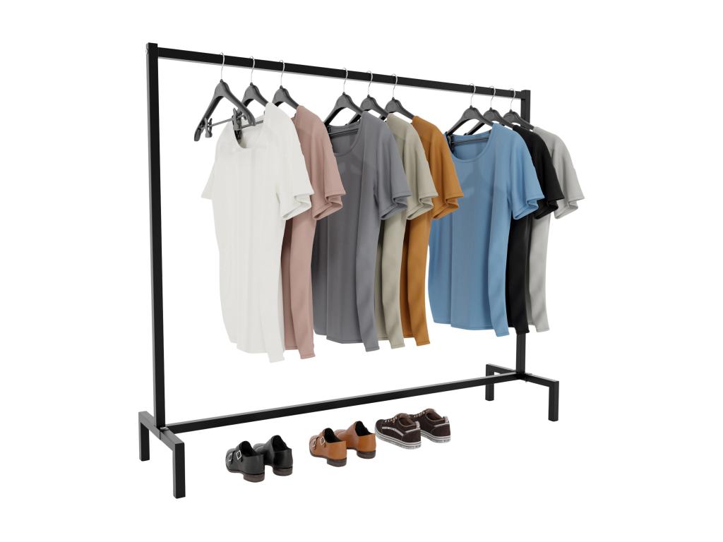 Clothes rack - Metal - 150x38x120 - Black - Lysvia TUJY73896
