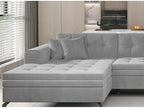 Lysvia 350cm Light Grey Soft Glossy Upholstered Panoramic Sofa Bed ULPJ39946