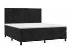 Lysvia bed base with LED mattress, black, 180x200cm, velvet, KMQV90209