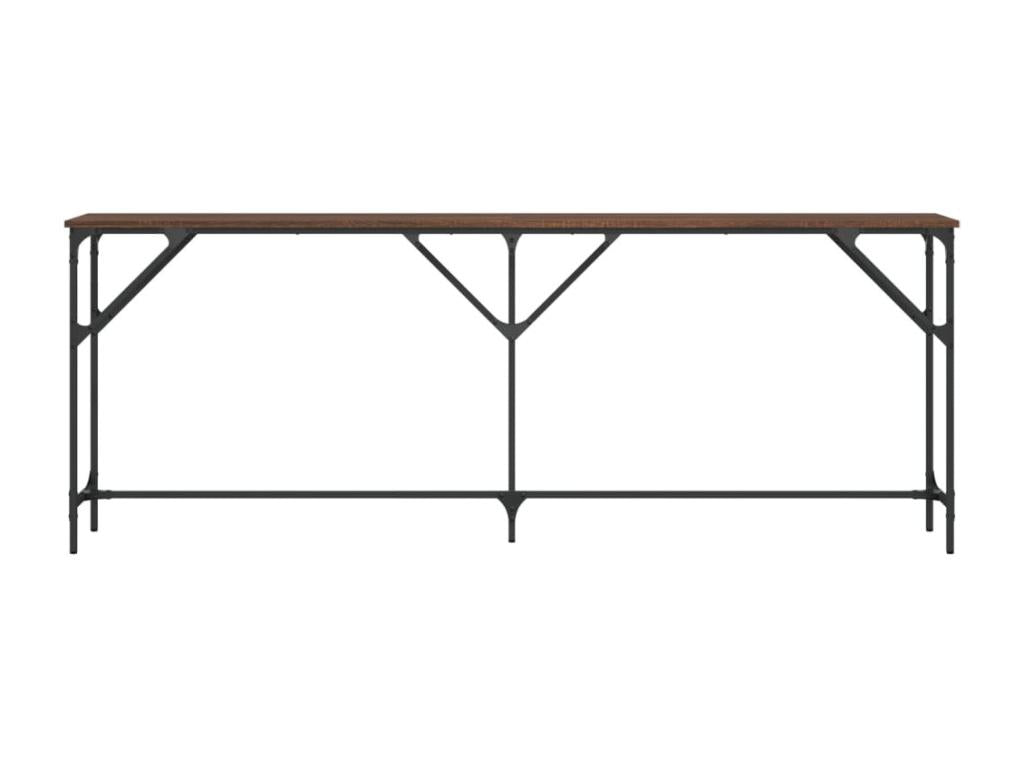 Brown oak console table 200x29x75 engineered wood PQCT96159