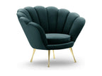 Lysvia - Lysvia armchair in petrol blue velvet - 98x78x76cm XFGD51692